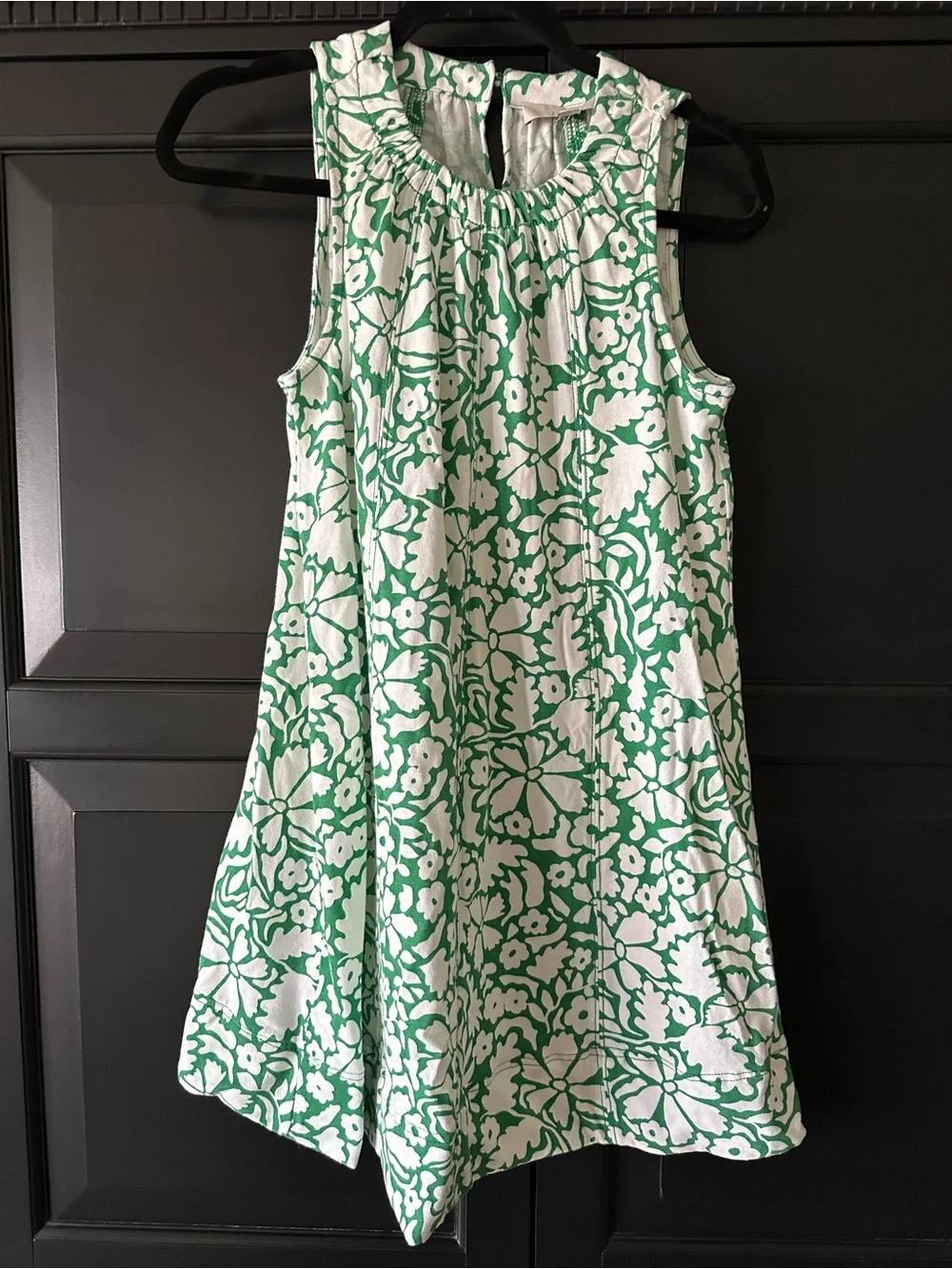 Women's Loft Green and White Floral Sundress XS Petite NWT